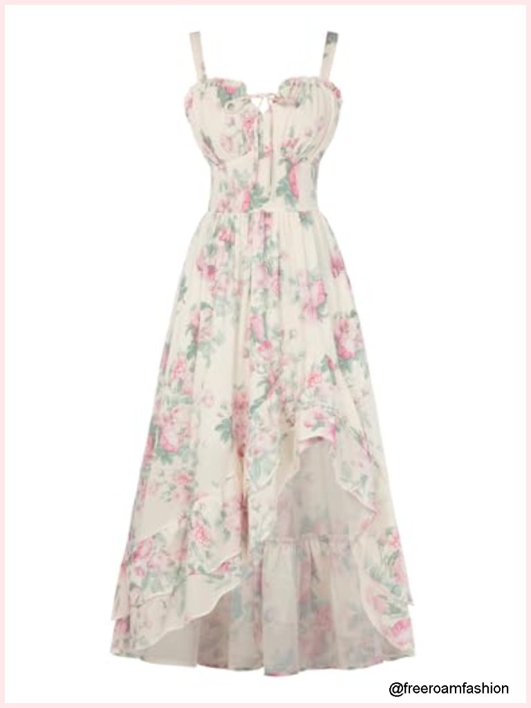 Flowy Sweetheart Corset Dress With Pockets, Adjustable Straps